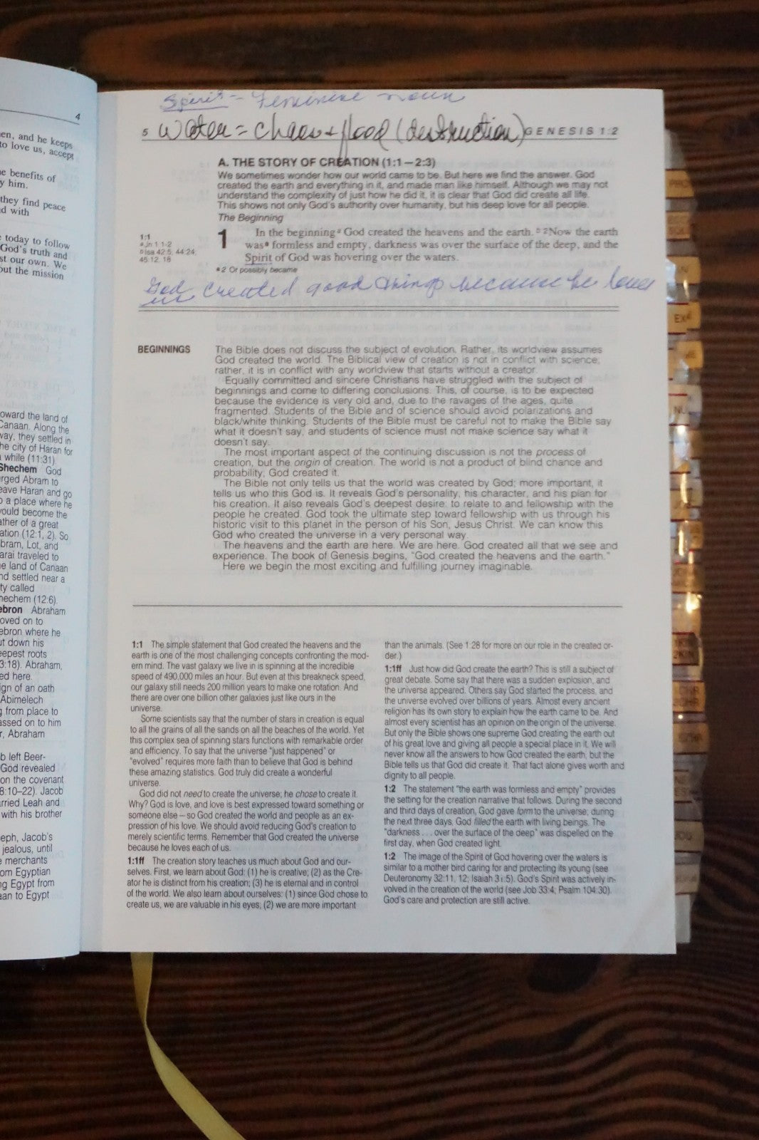 Life Application Bible NIV Indexed Hardcover 1991 Tyndale Zondervan