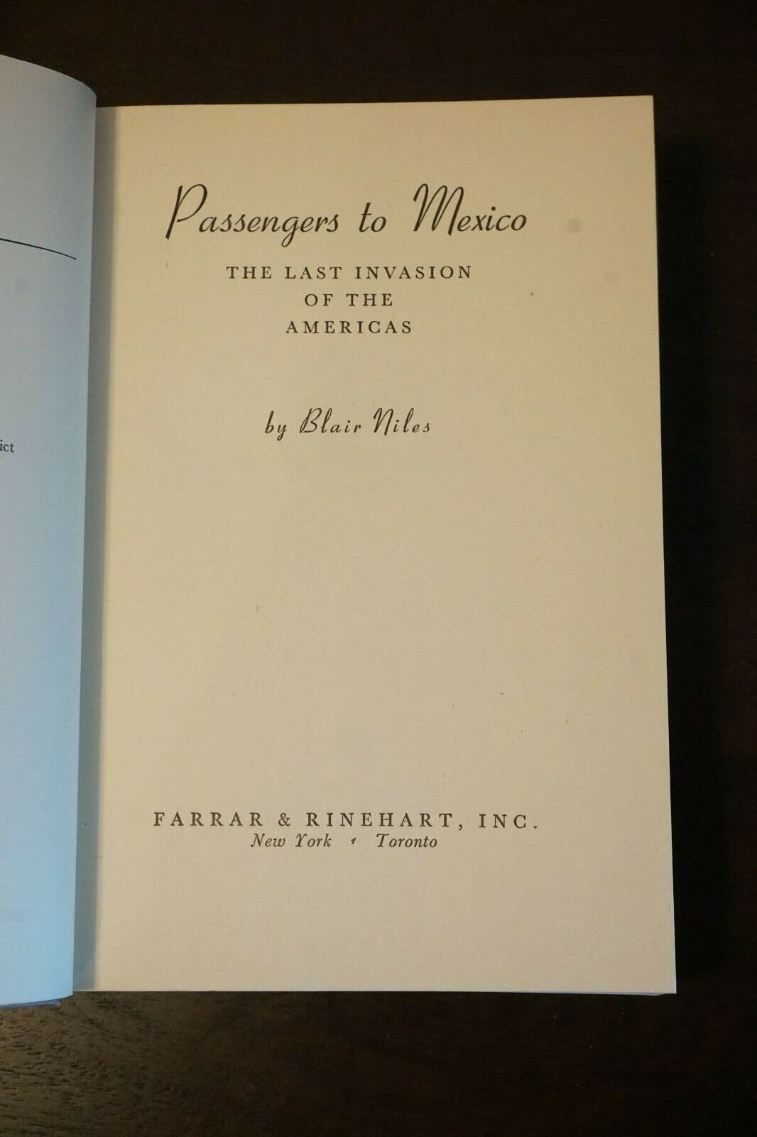 Passengers to Mexico by Blair Niles 1943 Hardcover Dust Jacket