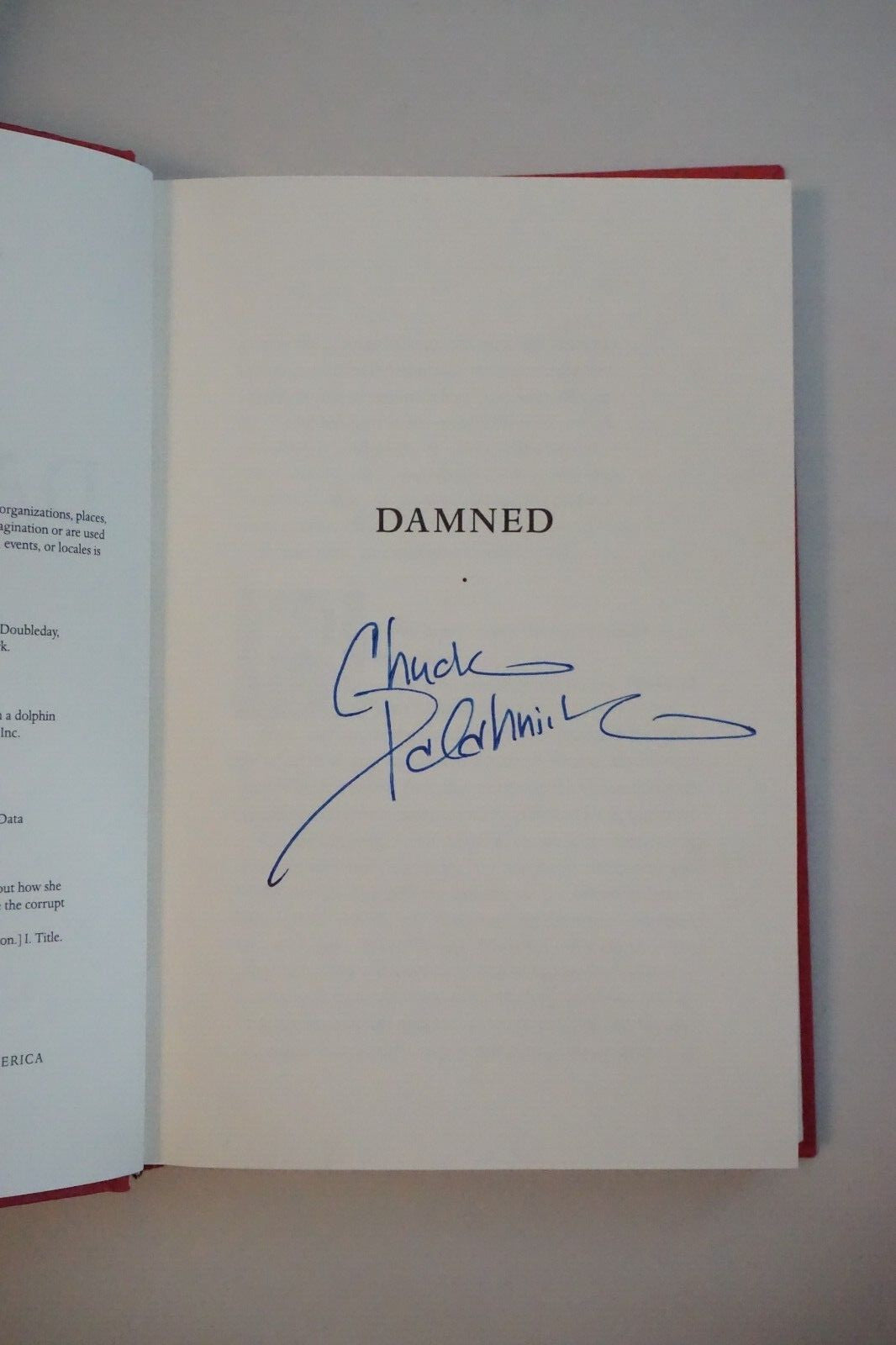 Signed Damned by Chuck Palahniuk with Post Cards 2011 HC DJ