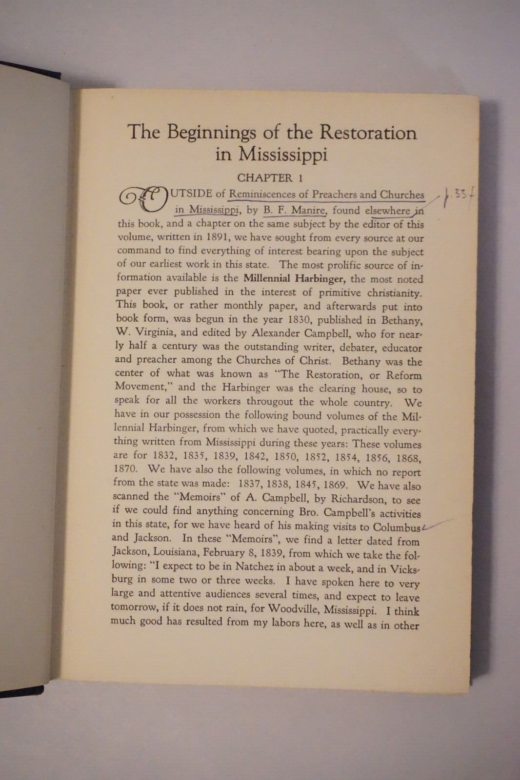 A History of the Christian Churches in Mississippi by M.F. Harmon 1929 HC