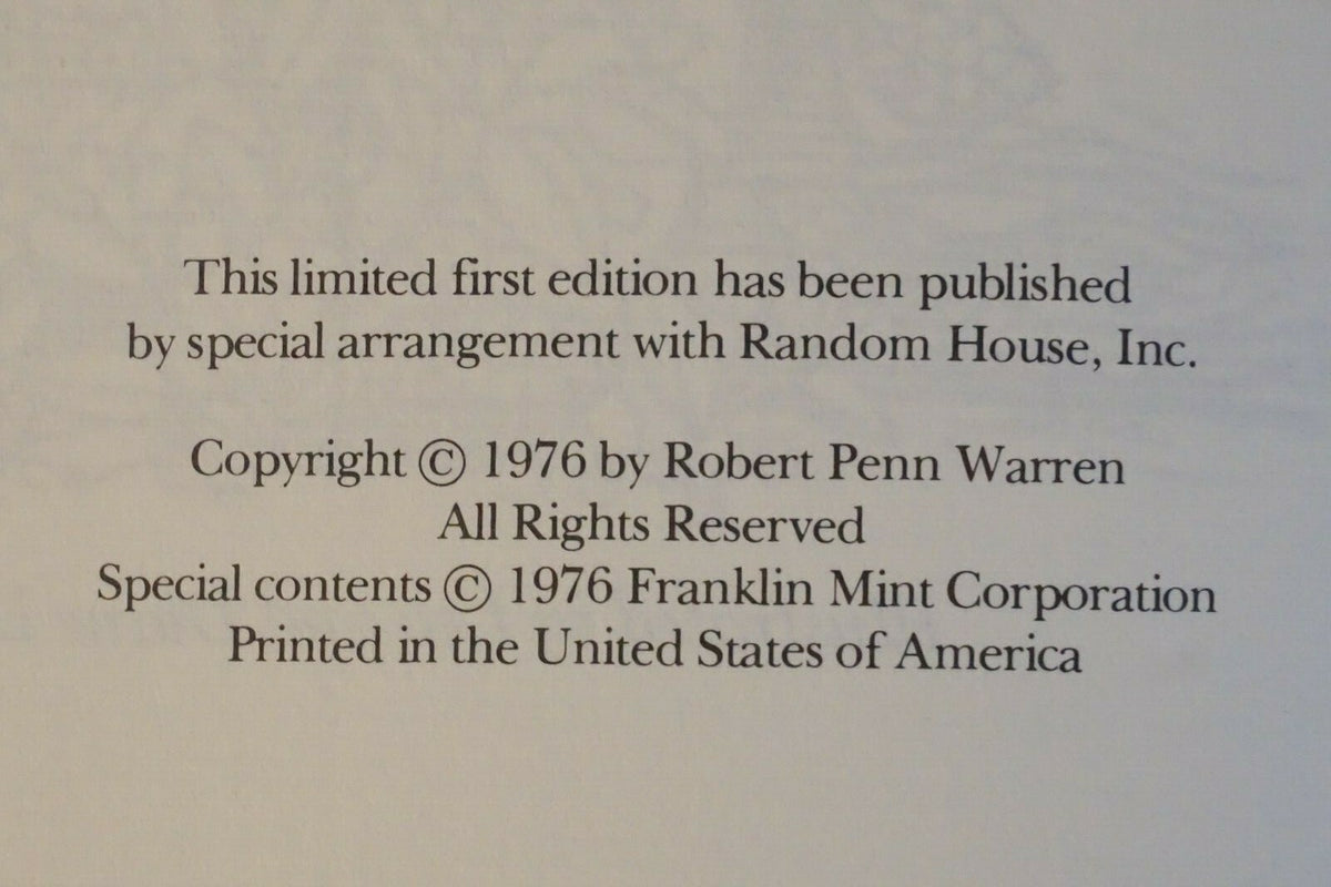 Selected Poems 1928-1975 Robert Penn Warren First Ed 1976 The Franklin Library