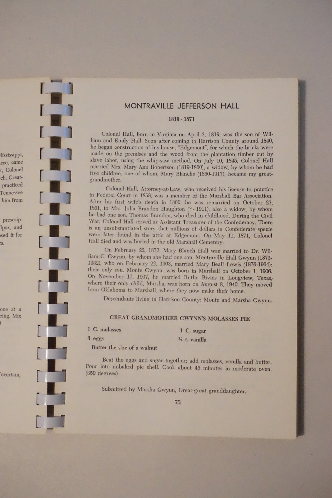 Harrison County, Texas Heritage Sketch and Cookbook 1971