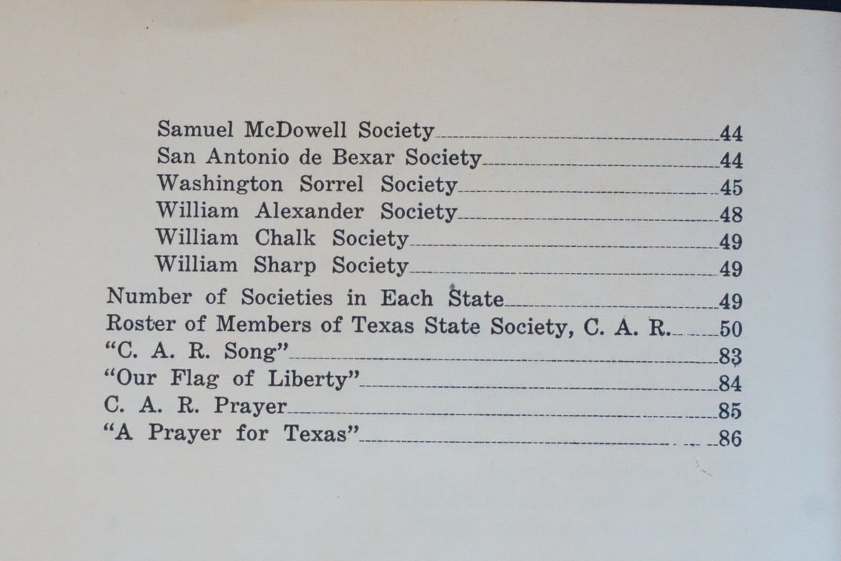 A History of the Children of the American Revolution of Texas 1896-1936 Volume 1