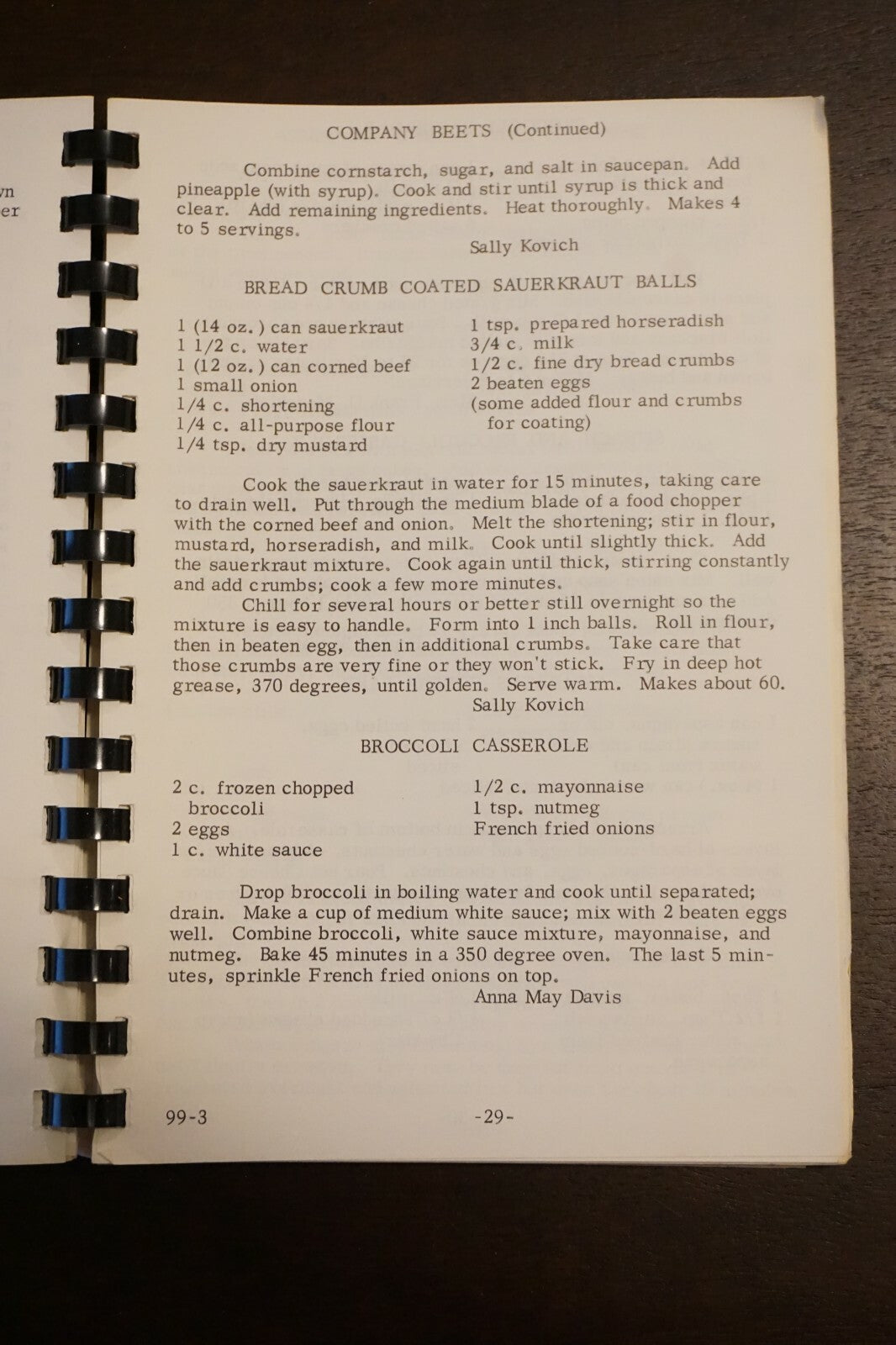 Our Daily Bread Cookbook by Sisters Servants of Mary Child Kansas City, Kansas