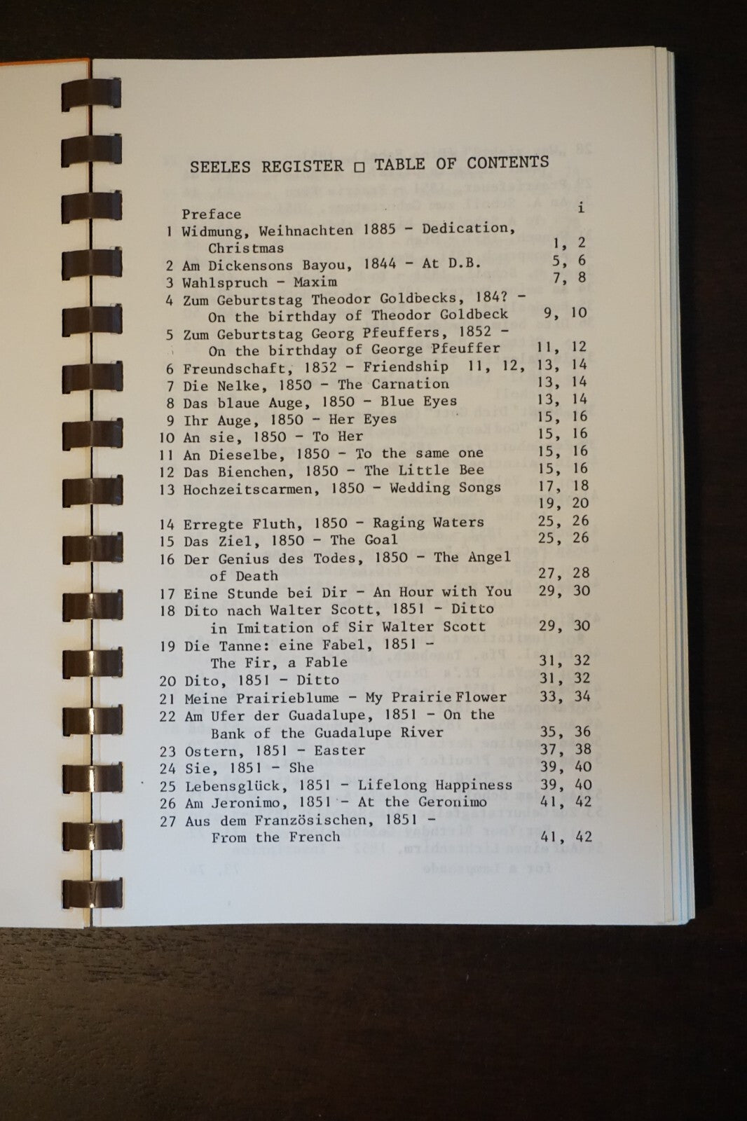 Verses and Songs of Texas by F. Hermann Seele 1984 Spiralbound