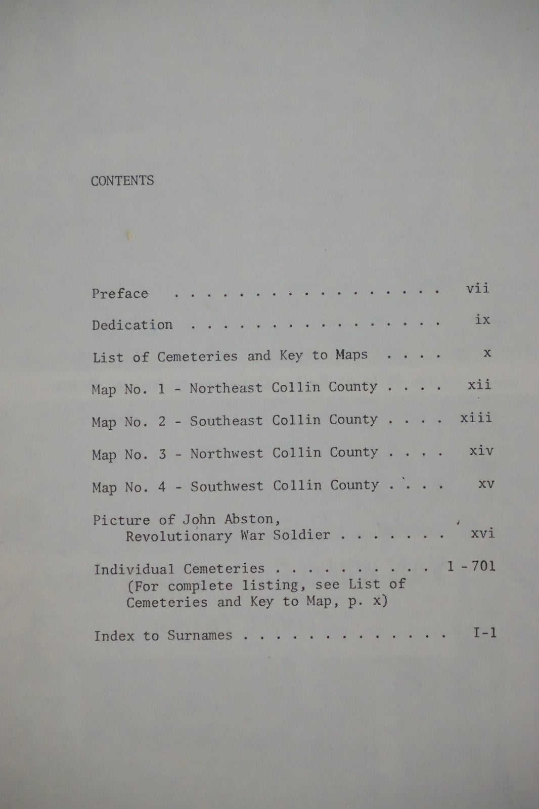 Colin County, Texas Cemetery Inscriptions - Volume I 1975 Hardcover