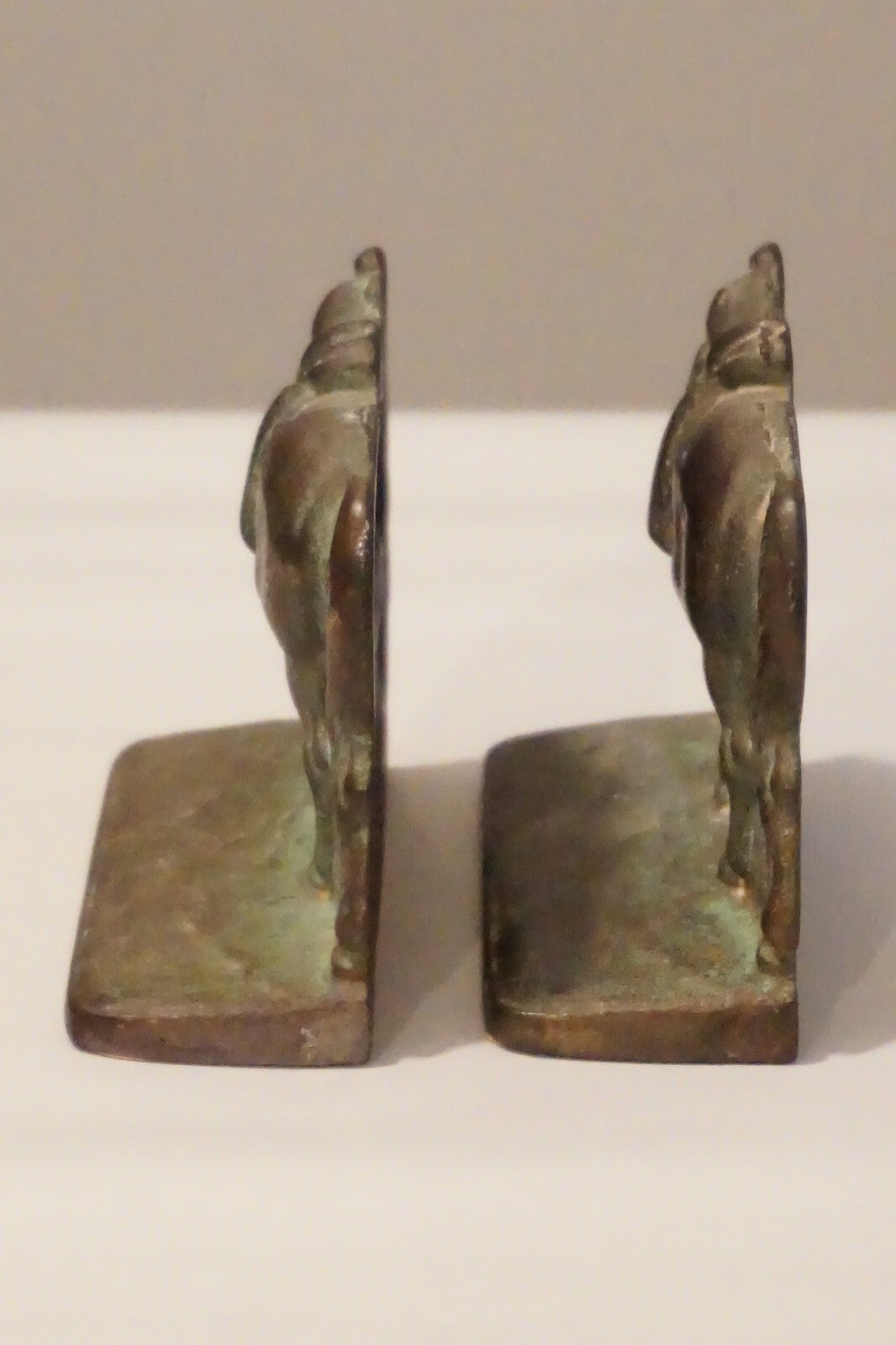 Set of Metal Western Horse Bookends