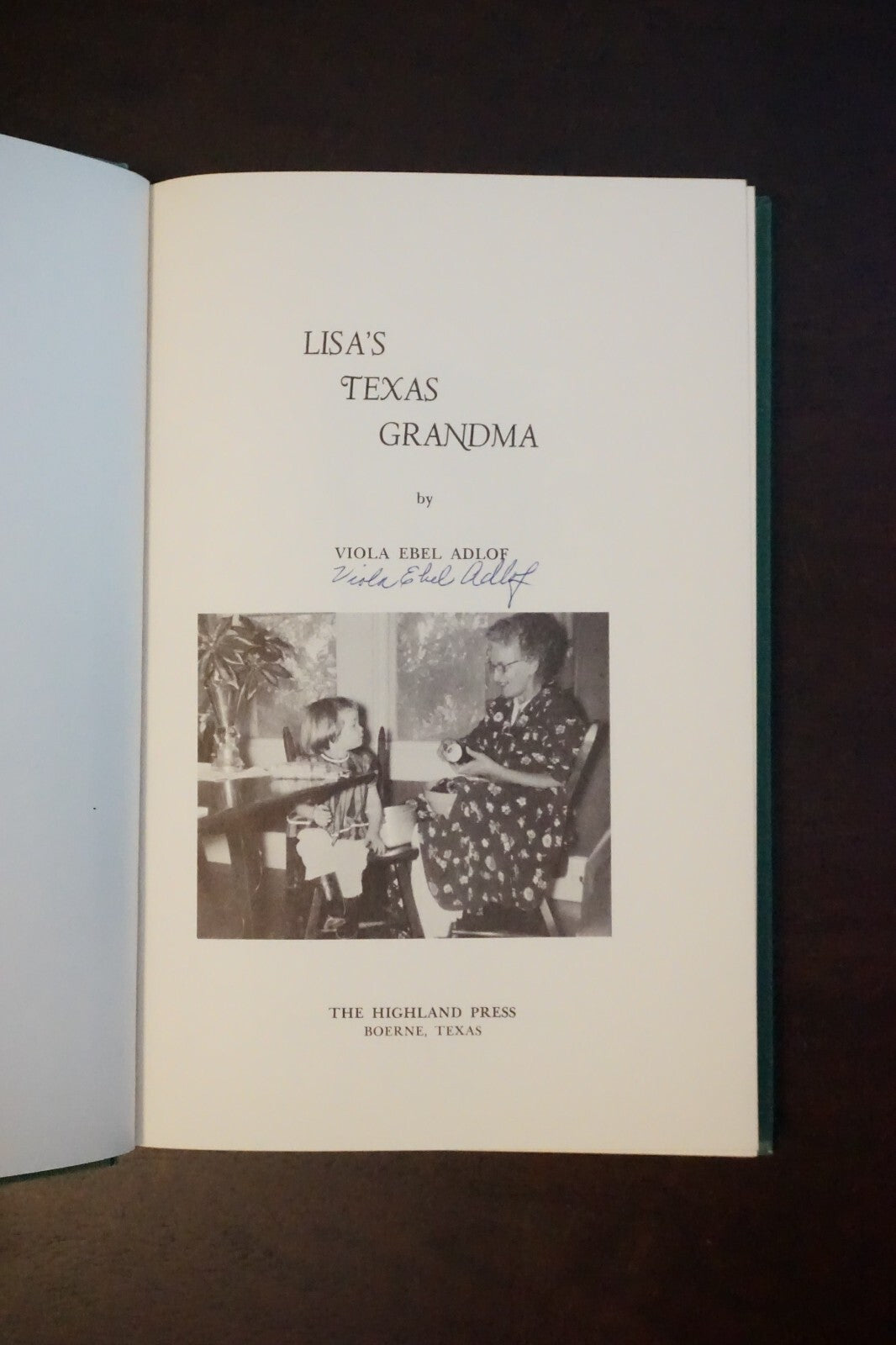 Lisa's Texas Grandma by Viola Ebel Adlof 1963 Signed HC DJ