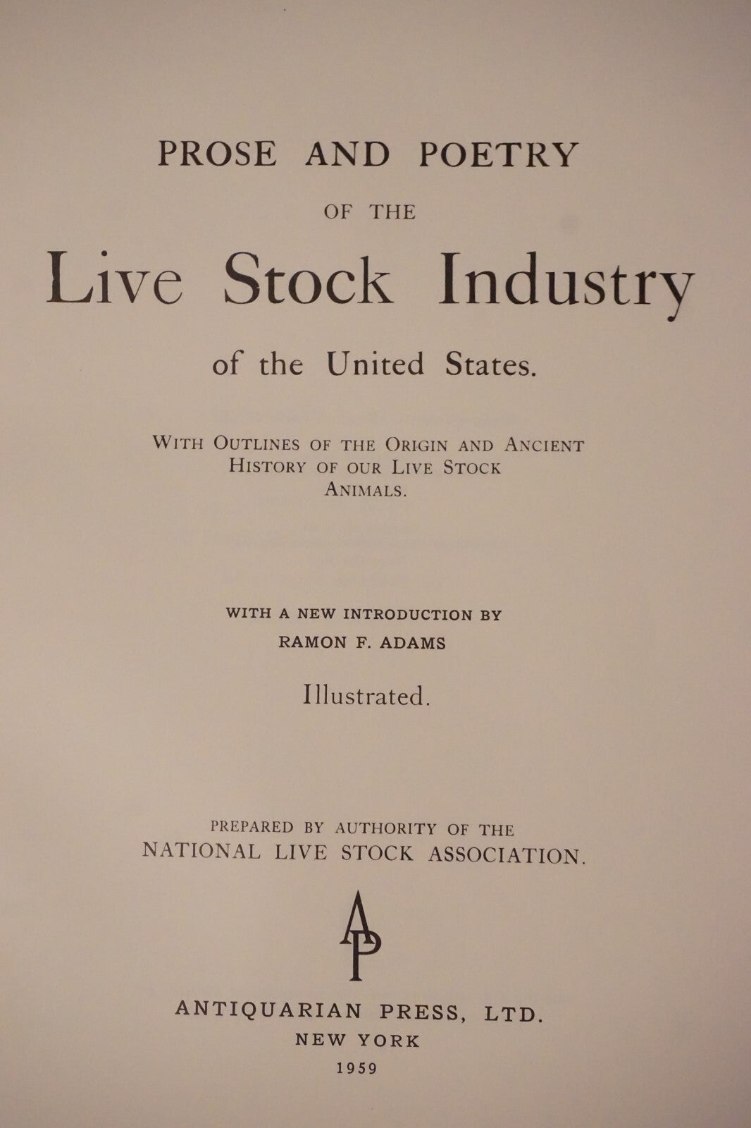 Prose and Poetry of The Livestock Industry 1959 Limited Edition Slipcase