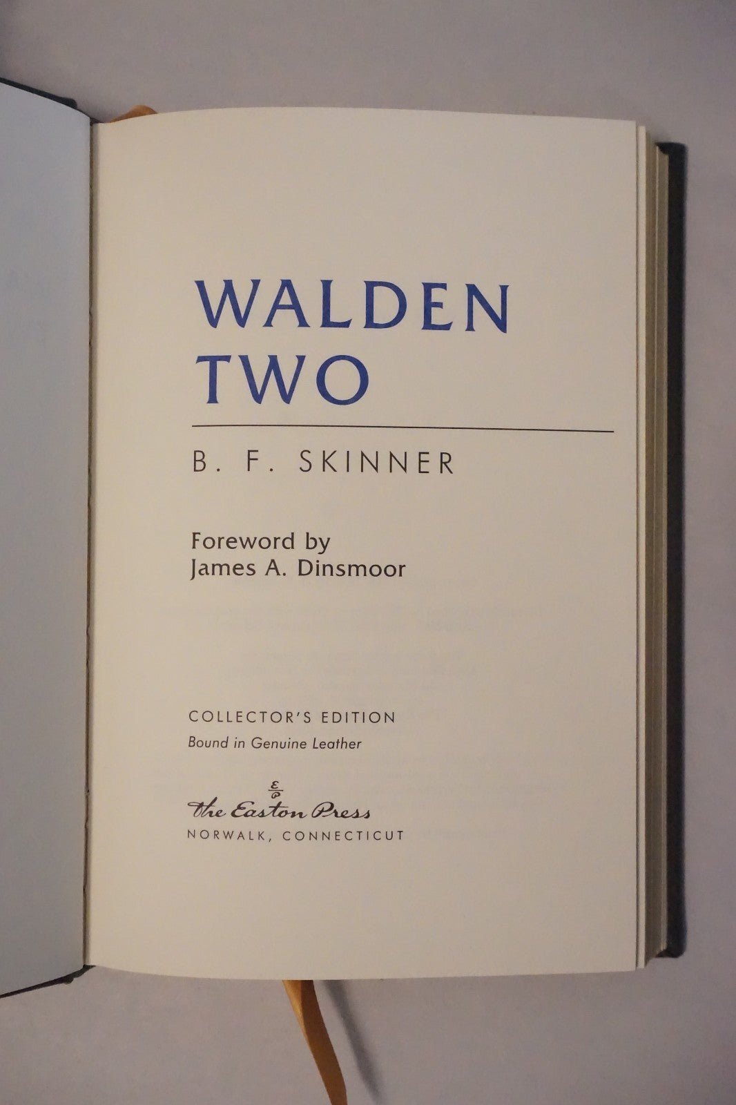 Walden Two by B.F. Skinner 1995 Easton Press