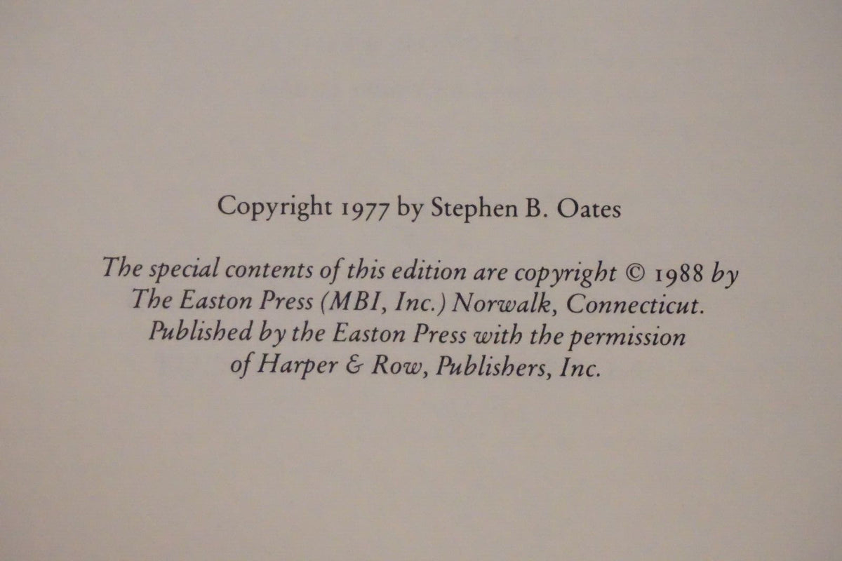 With Malice Towards None by Stephen B. Oates 1977 Easton Press