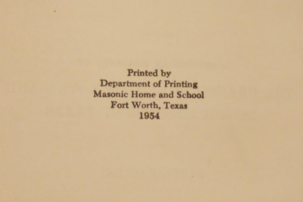 Texas Chapter and Council Monitor Masonic Book Softcover 1954