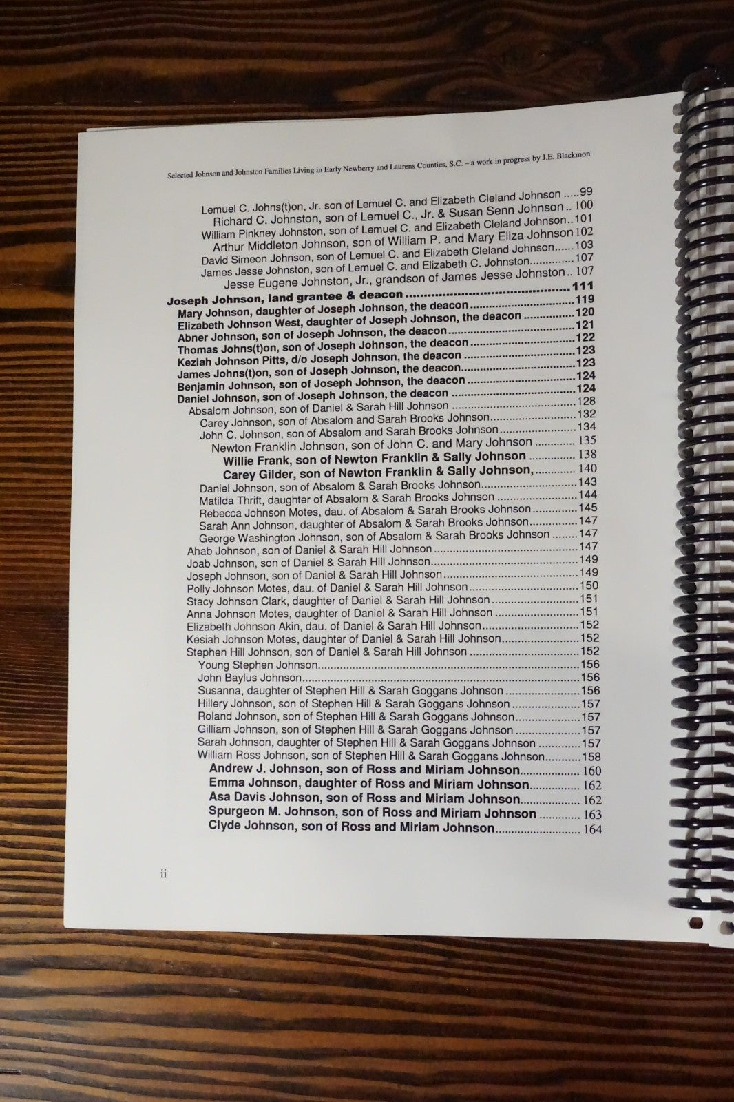 Selected Johnson and Johnston Families by J.E. Blackmon 2011 Ringbound