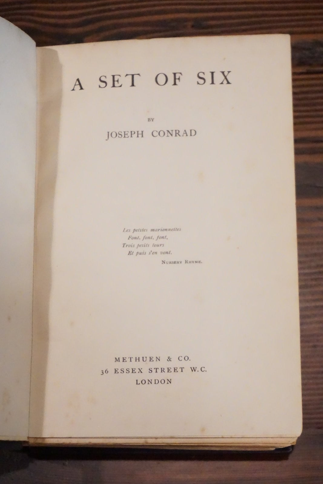 A Set of Six Joseph Conrad Methuen 1908 Hardcover First Published 1908
