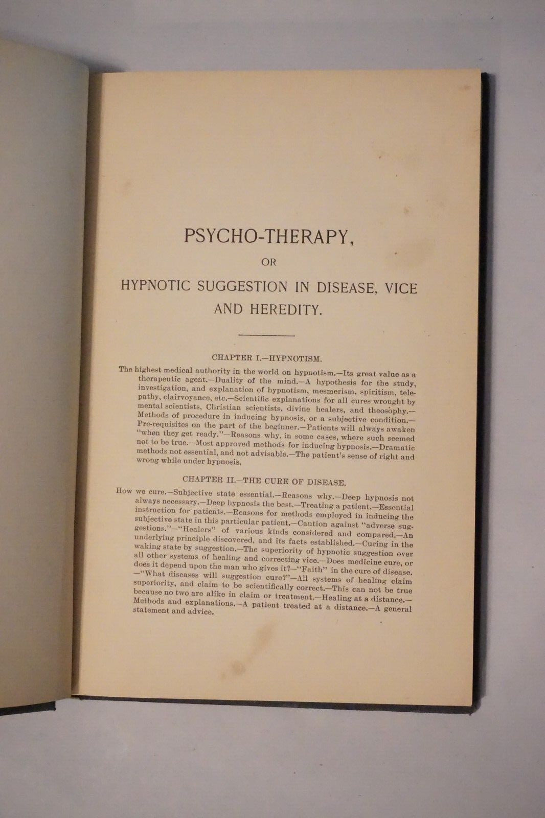 Psycho-Therapy or Hypnotic Suggestion by Jay Ross De Mude 1899 Hardcover