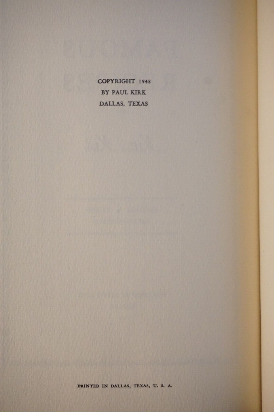Famous Recipes Cookbook by Kittie Kirk 1948 Hardcover Dust Jacket