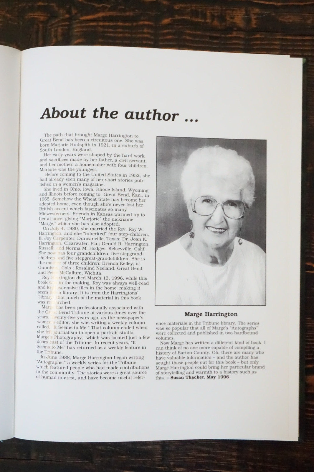 Barton County, Kansas History by Marge Harrington - Hardcover