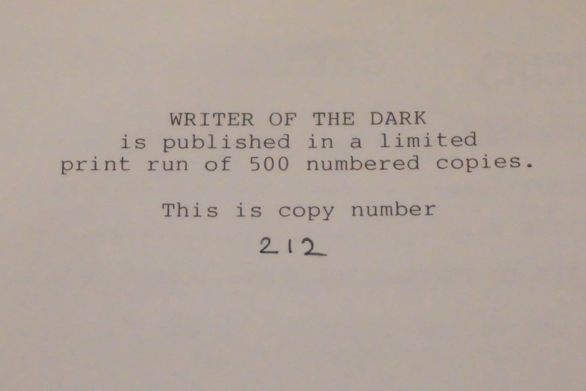 Writer of the Dark by Robert E. Howard 1986 Softcover Limited Edition