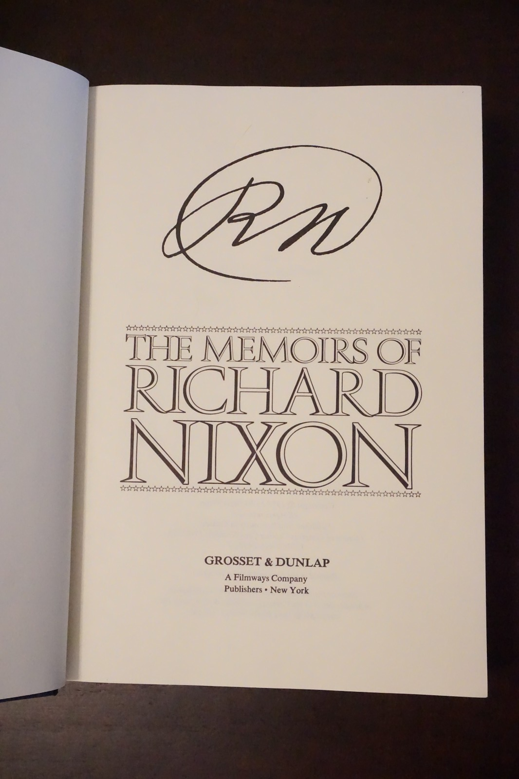 The Memoirs of Richard Nixon 1978 Signed Hardcover Dust Jacket