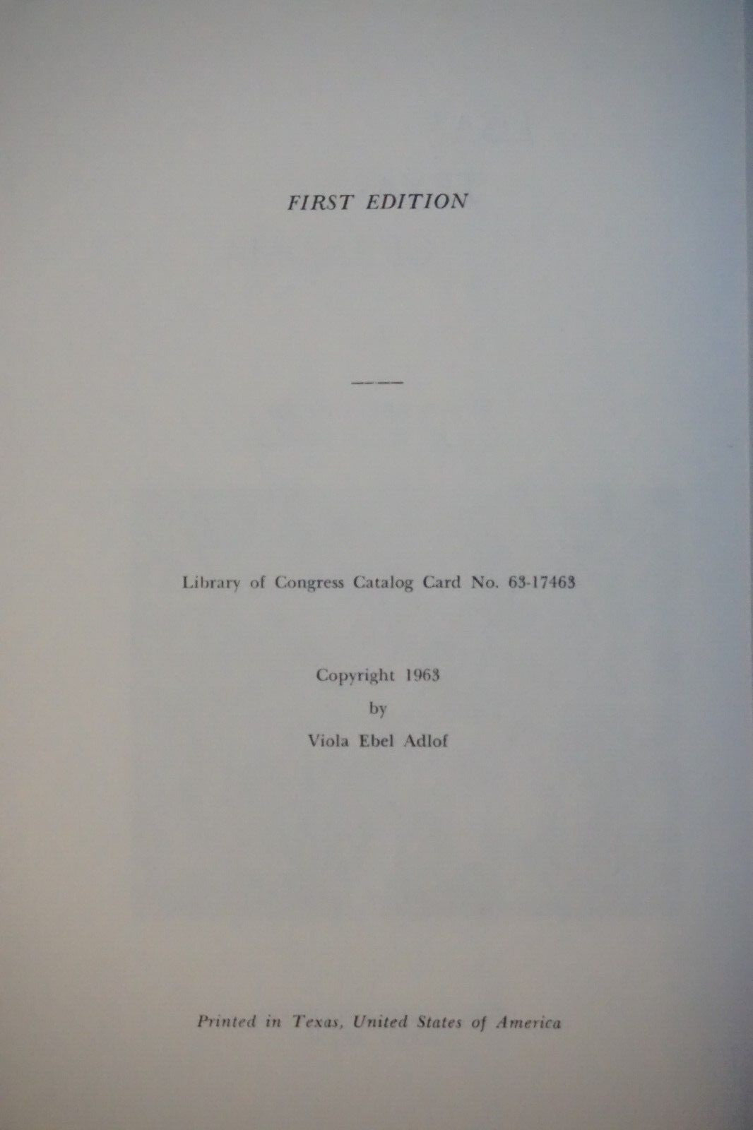 Lisa's Texas Grandma by Viola Ebel Adlof 1963 Signed HC DJ
