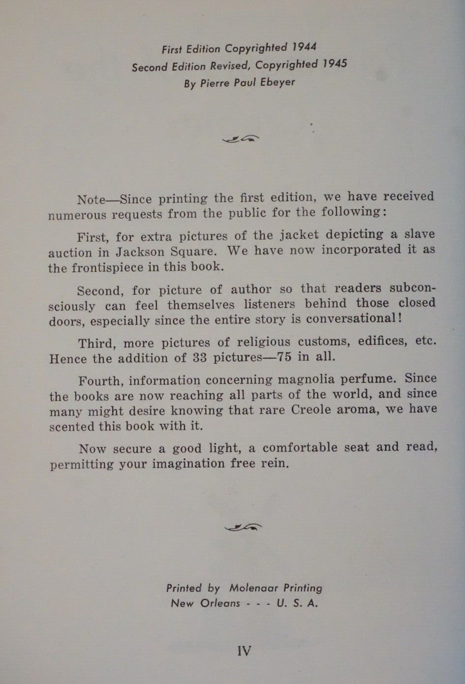 Paramours of the Creoles of Old New Orleans by Pierre Paul Ebeyer 1945 Signed
