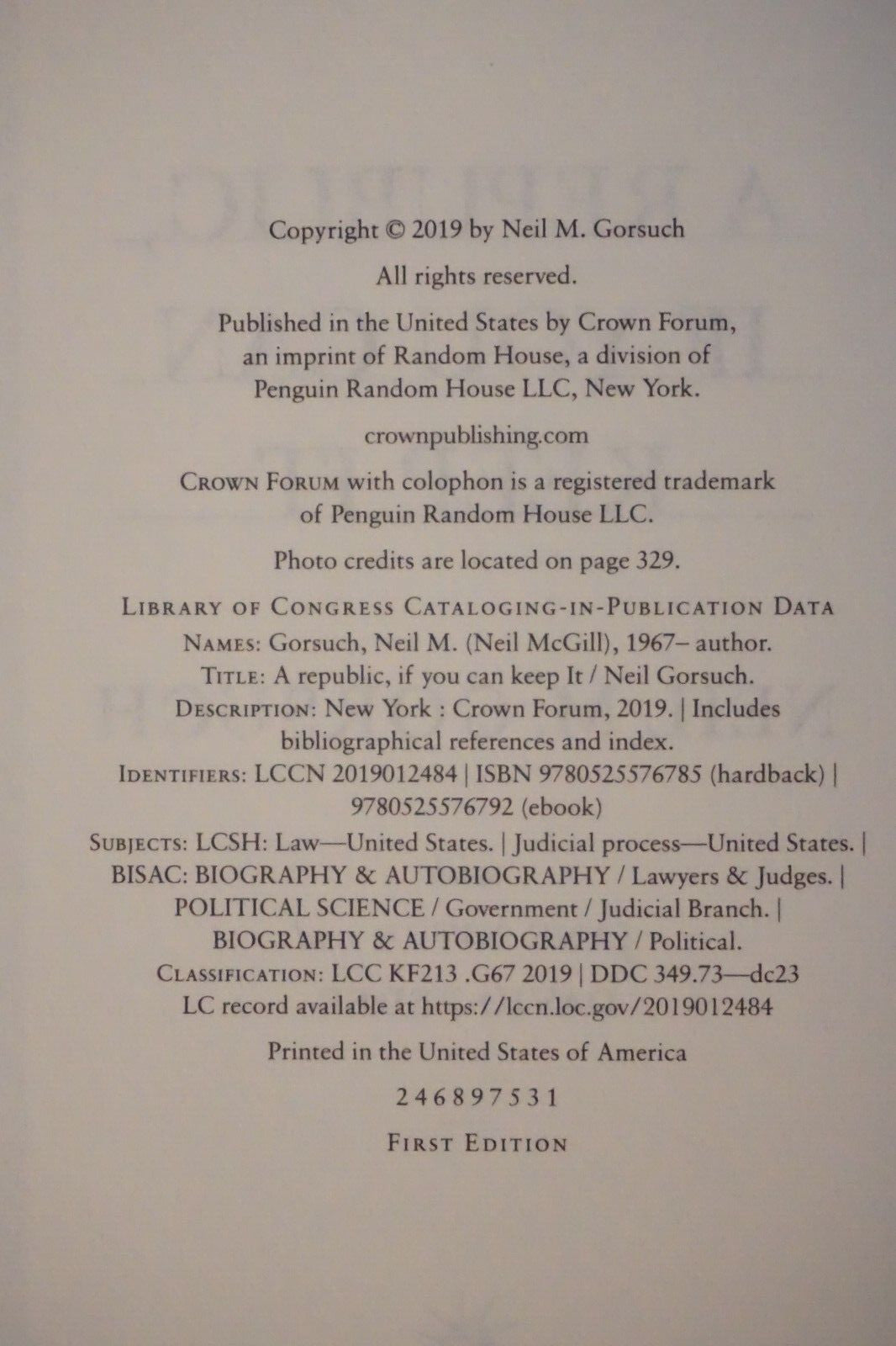 A Republic, If You Can Keep It by Neil Gorsuch 2019 Signed 1st Ed HC DJ 9780525576785| eBay