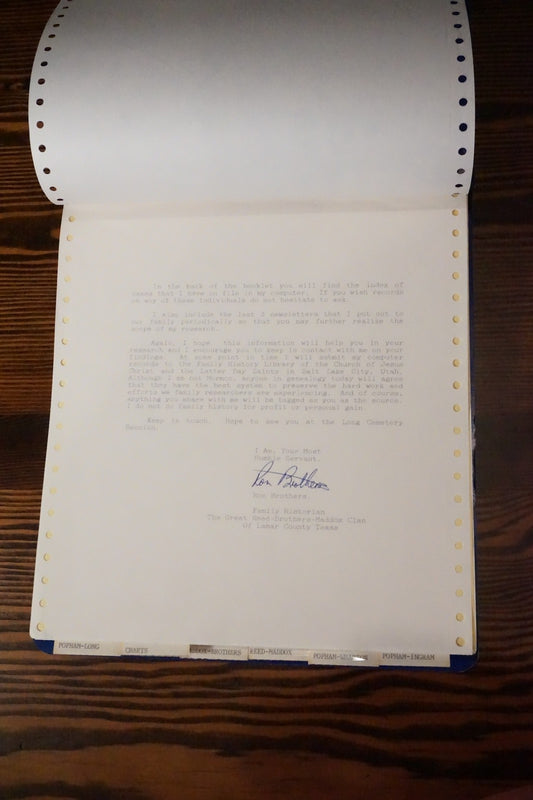 The Great Reed-Brothers-Maddox Clan of Lamar County, Texas by Ron Brothers 1990