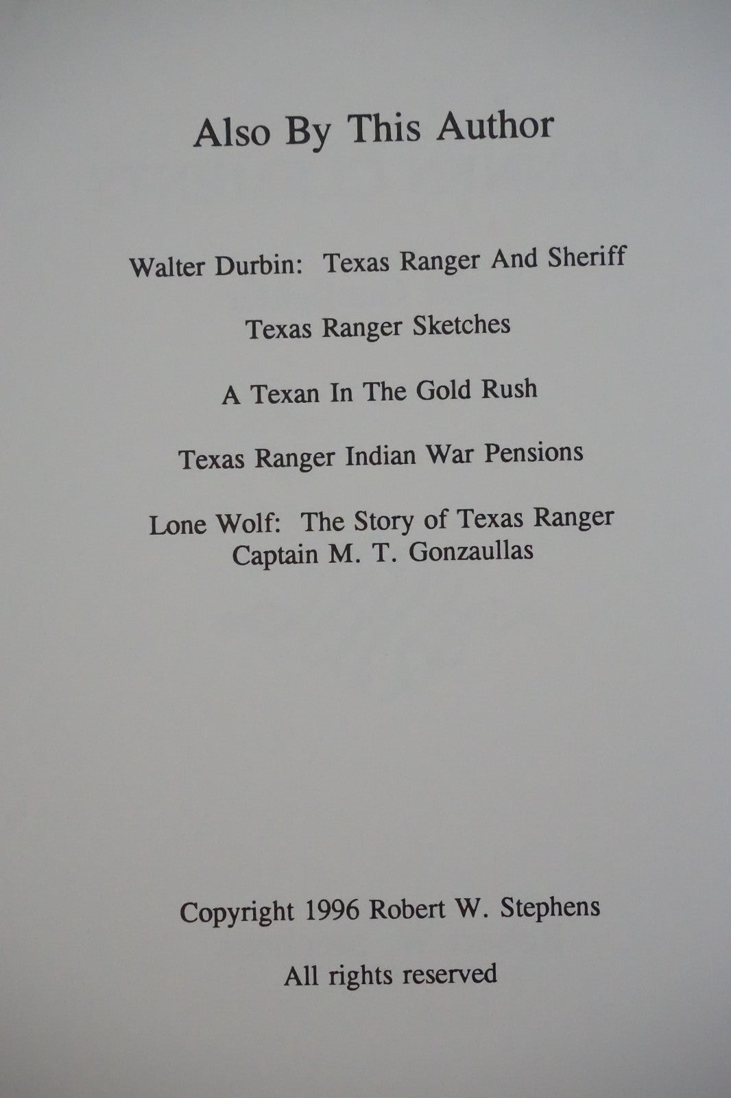 Mannen Clements - Texas Gunfighter by Robert W. Stephens 1996 Signed Limited HC