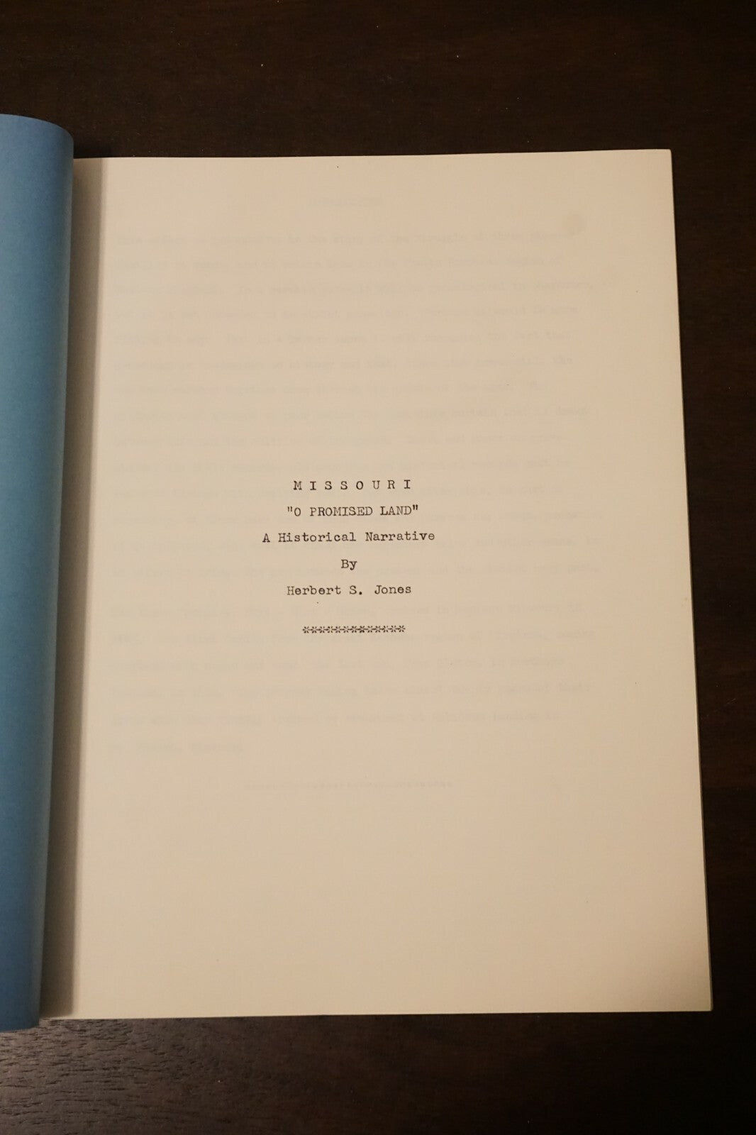 Very Rare Manuscript of Missouri: O Promised Land by Herbert S. Jones