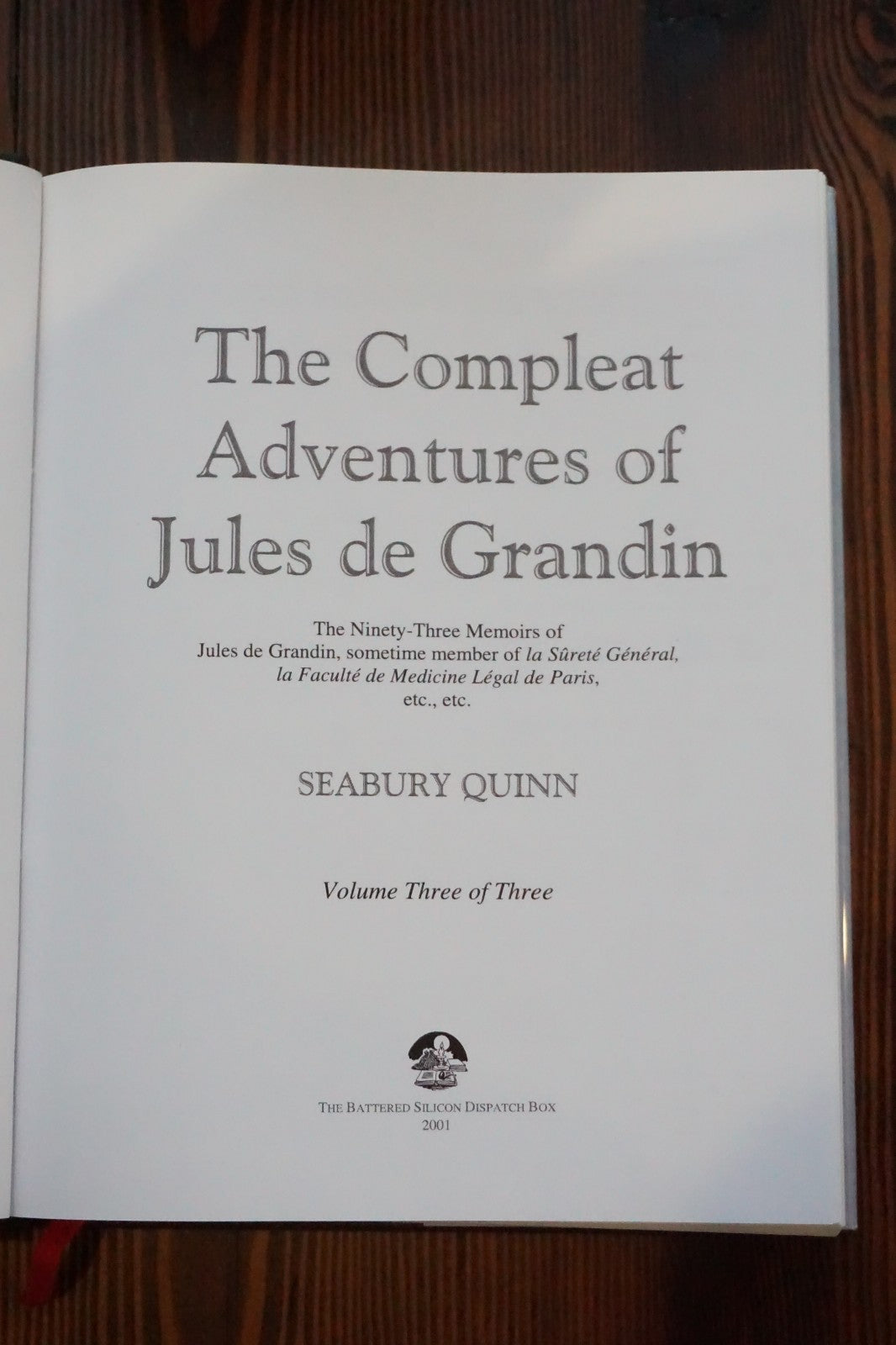 Compleat Adventures of Jules de Grandin Seabury Quinn 3 Volume Set 2001