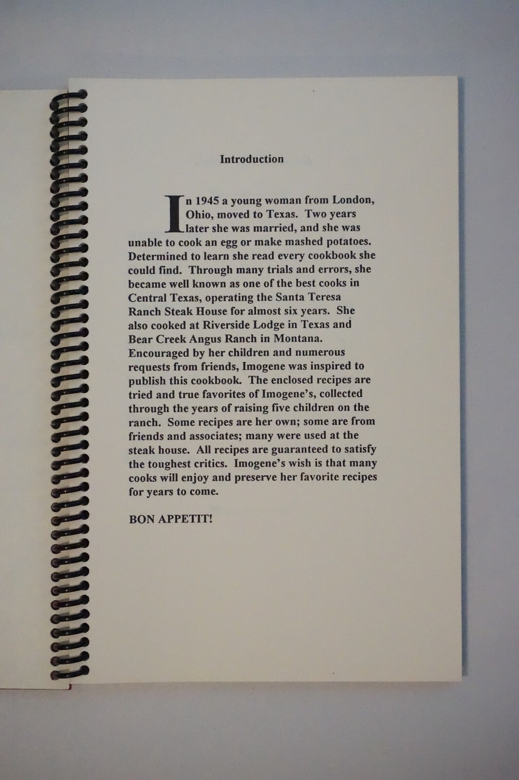 Very Rare Cookbook - Texas Ranch Recipes by Imogene Little 1997 Signed Spiral