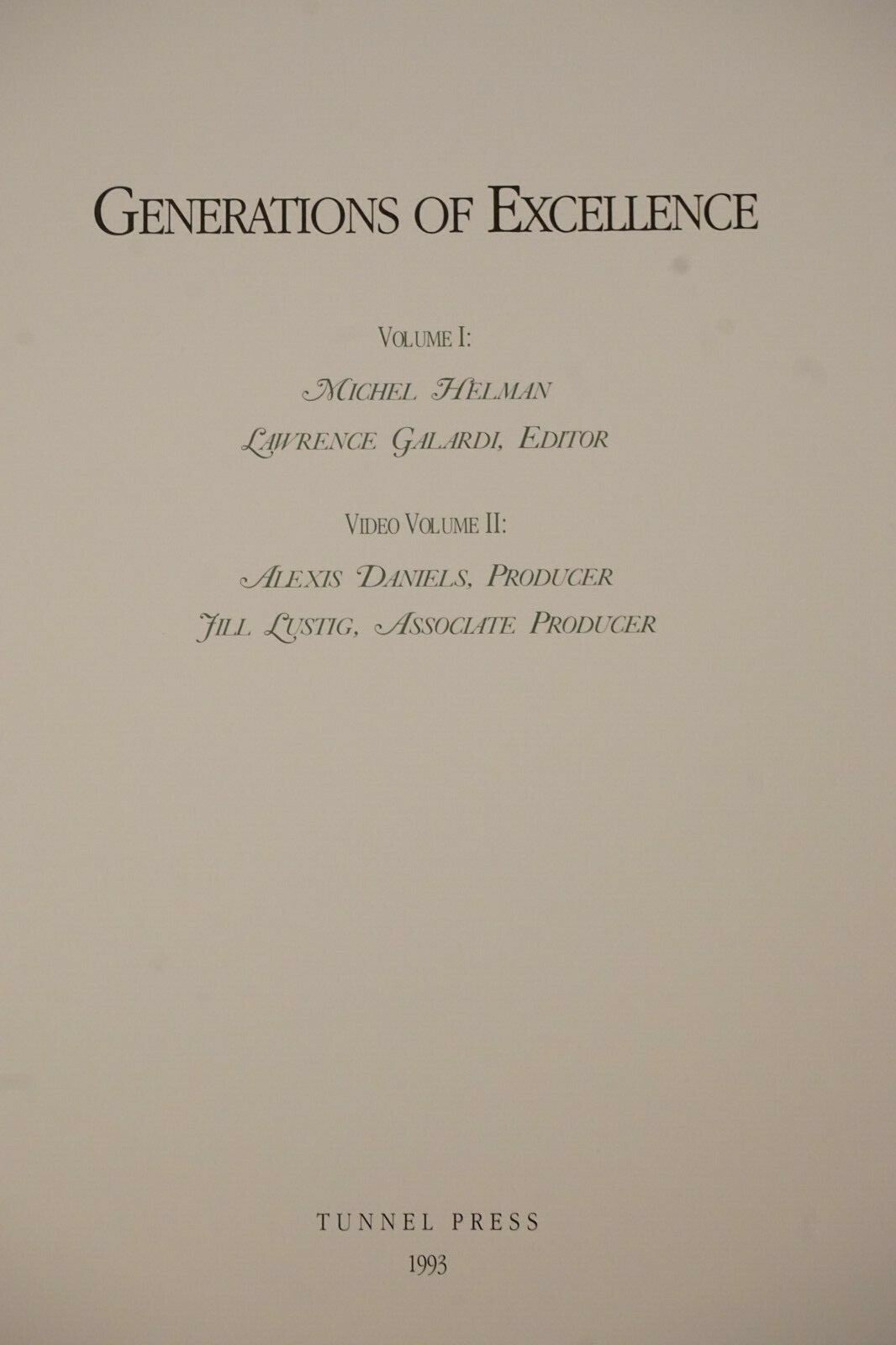 Generations of Excellence Volumes 1 and 2 -  Mutual Life of New York Box Set