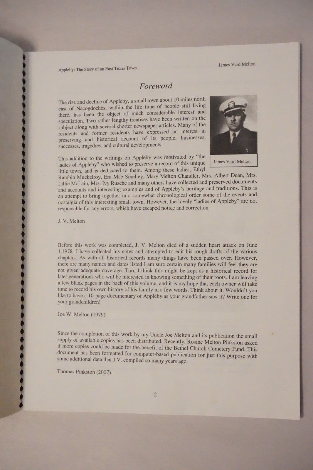 Appleby, Texas: The Story of an East Texas Town by James Vard Melton 1979