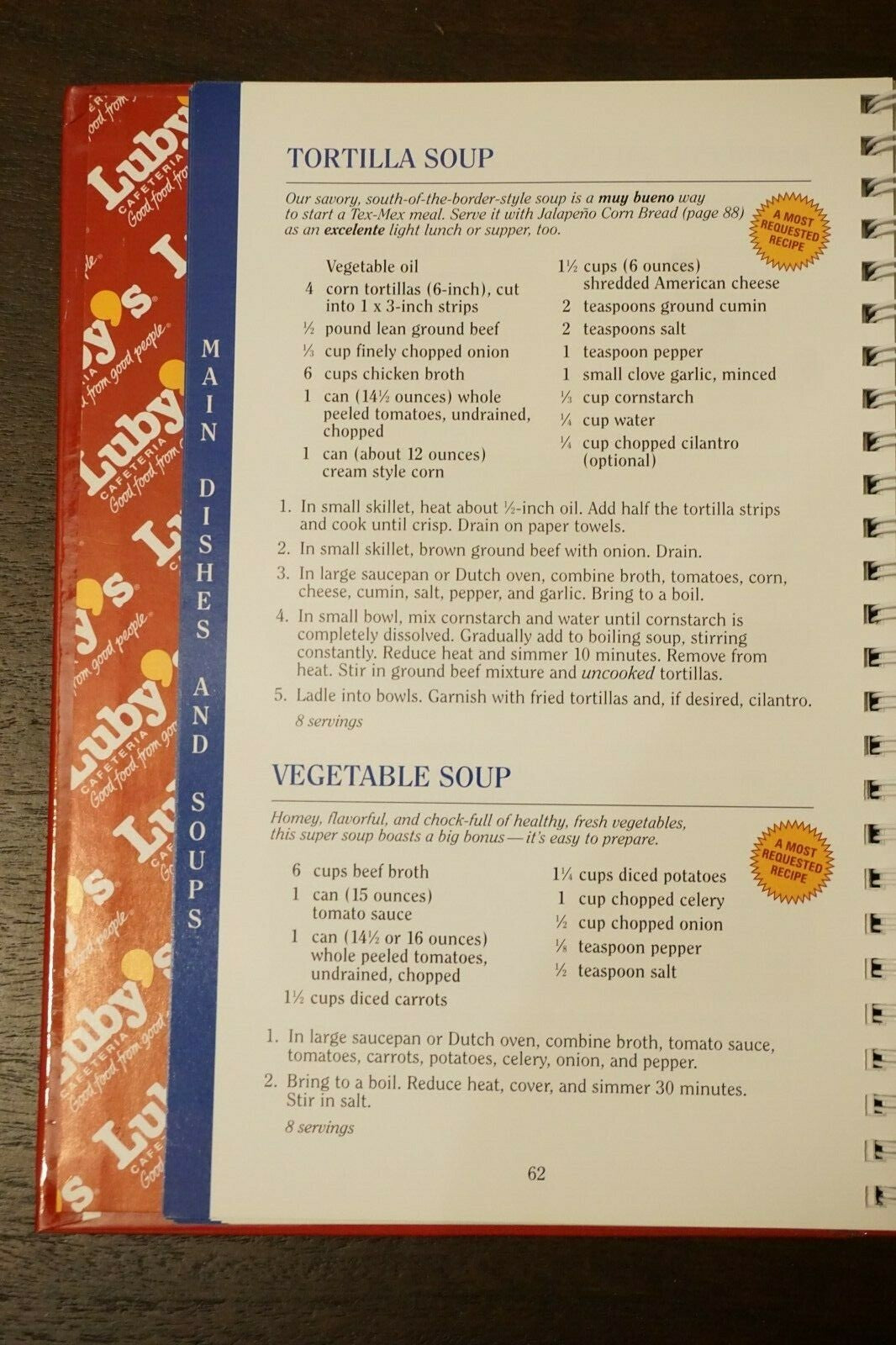 Luby's Cafeteria 50th Anniversary Recipe Collection Cookbook 1996