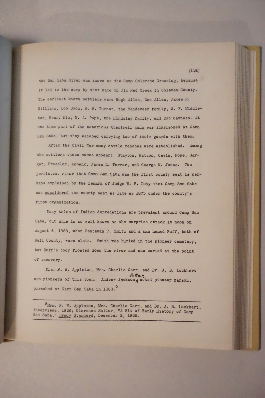 Handbook of McCulloch County Texas History Volume 1