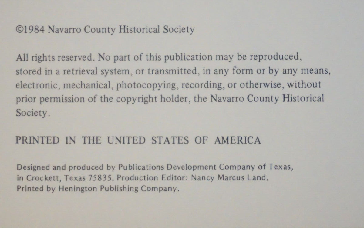 Navarro County, Texas History Old Homes of Navarro County - Volume Four 1985 HC