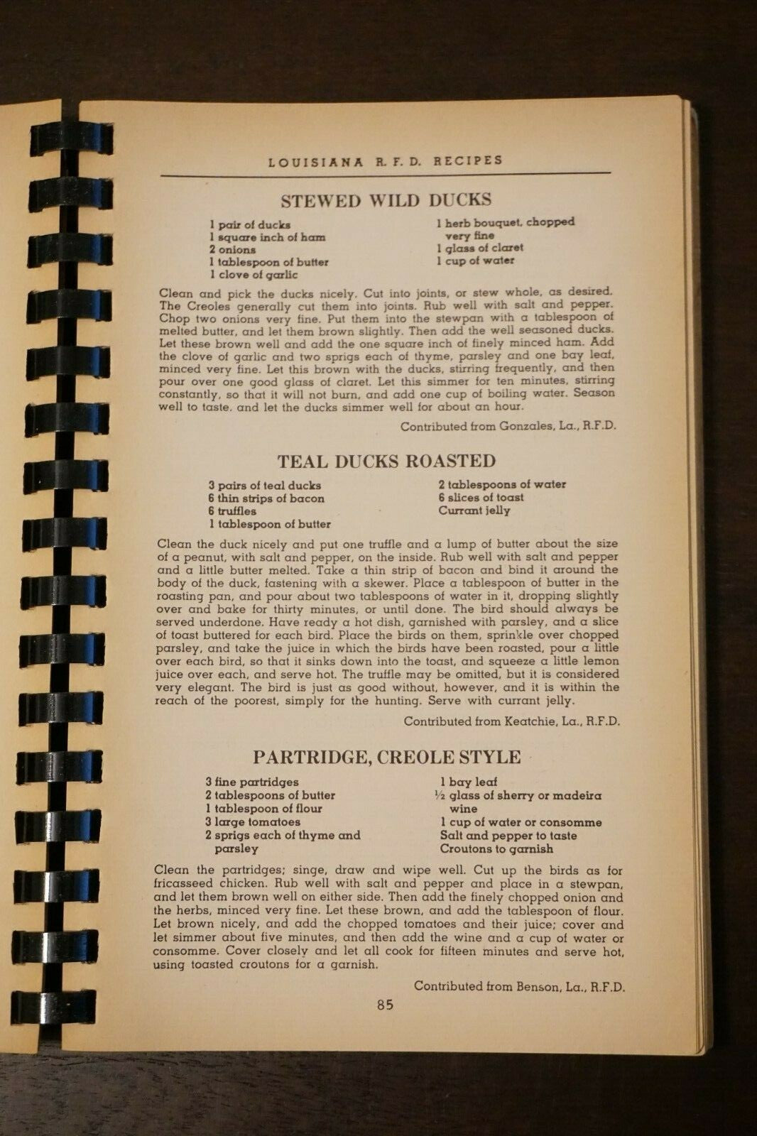 Rare Louisiana RFD Recipes Cookbook 1956 Spiralbound Creole