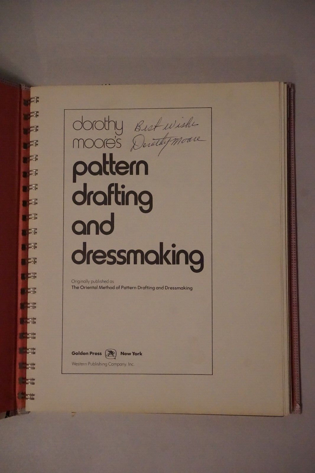 SIGNED Dorothy Moore's Pattern Drafting and Dressmaking with 2 Cardboard Rulers