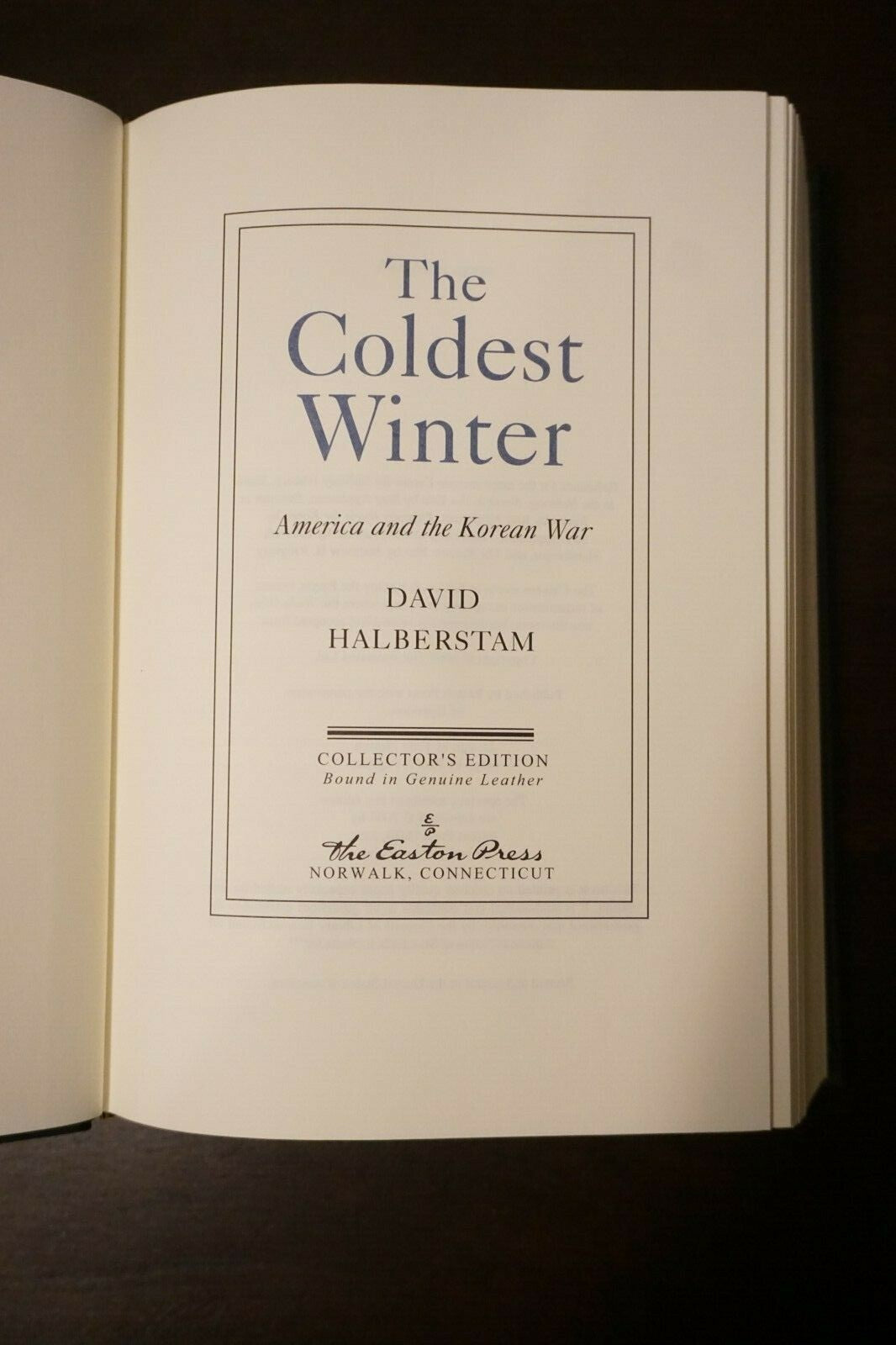 The Coldest Winter by David Halberstam 2008 Easton Press