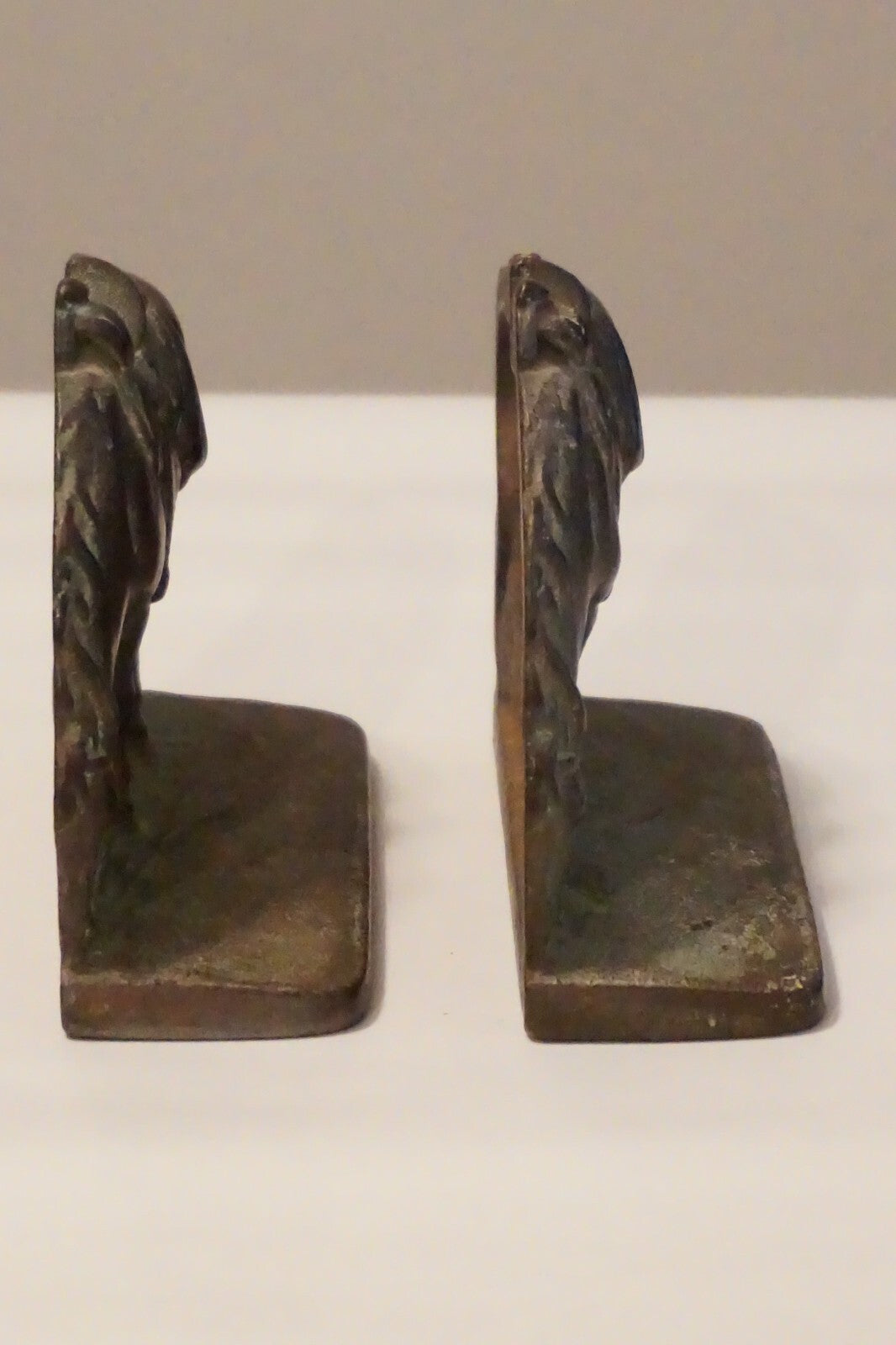 Set of Metal Western Horse Bookends
