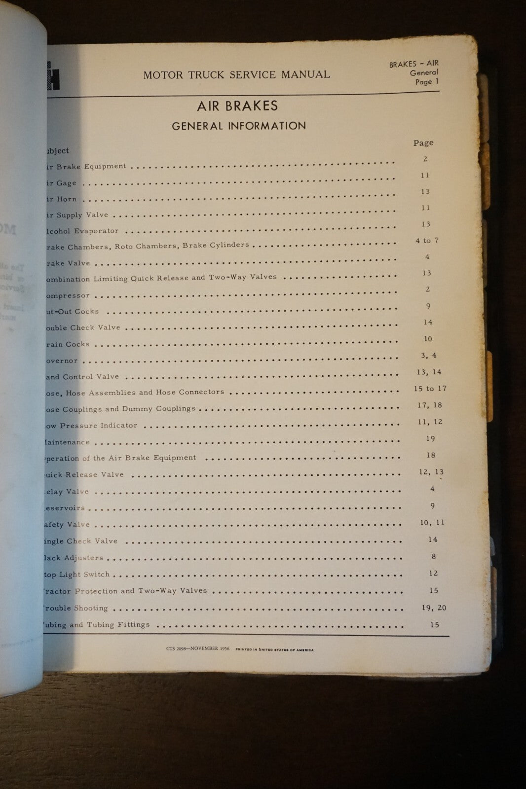 1950's International Harvester Motor Truck Service Manual