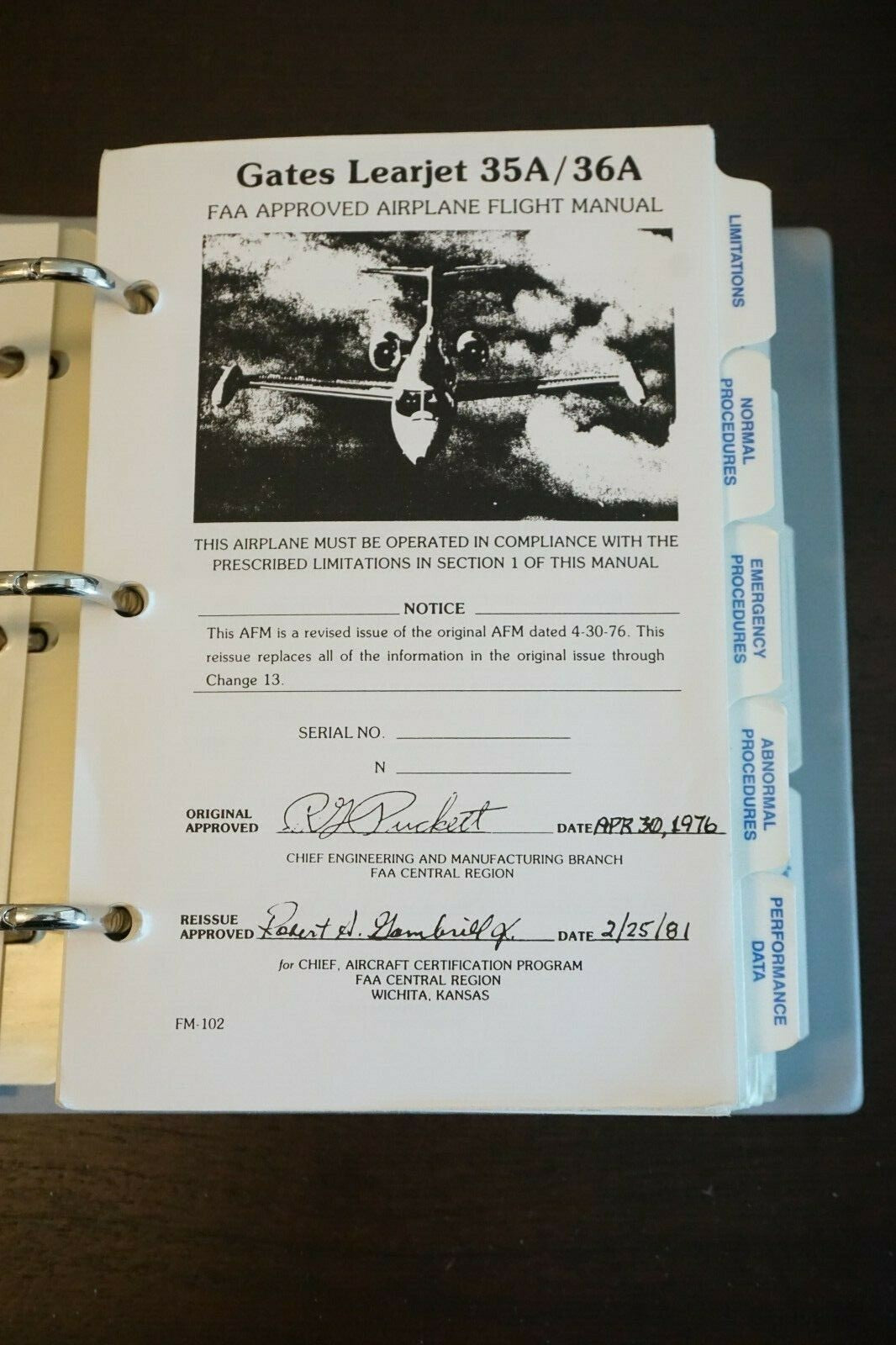 SimuFlite Gates Learjet 35A 36A Flight Manual