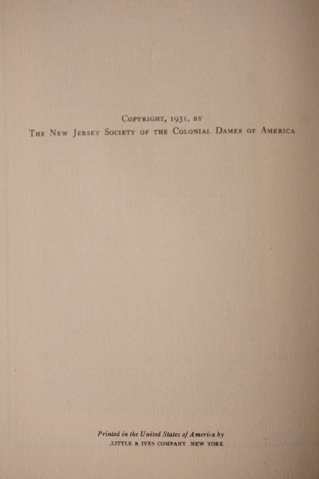 The Town Records of Hopewell, New Jersey 1931 Hardcover