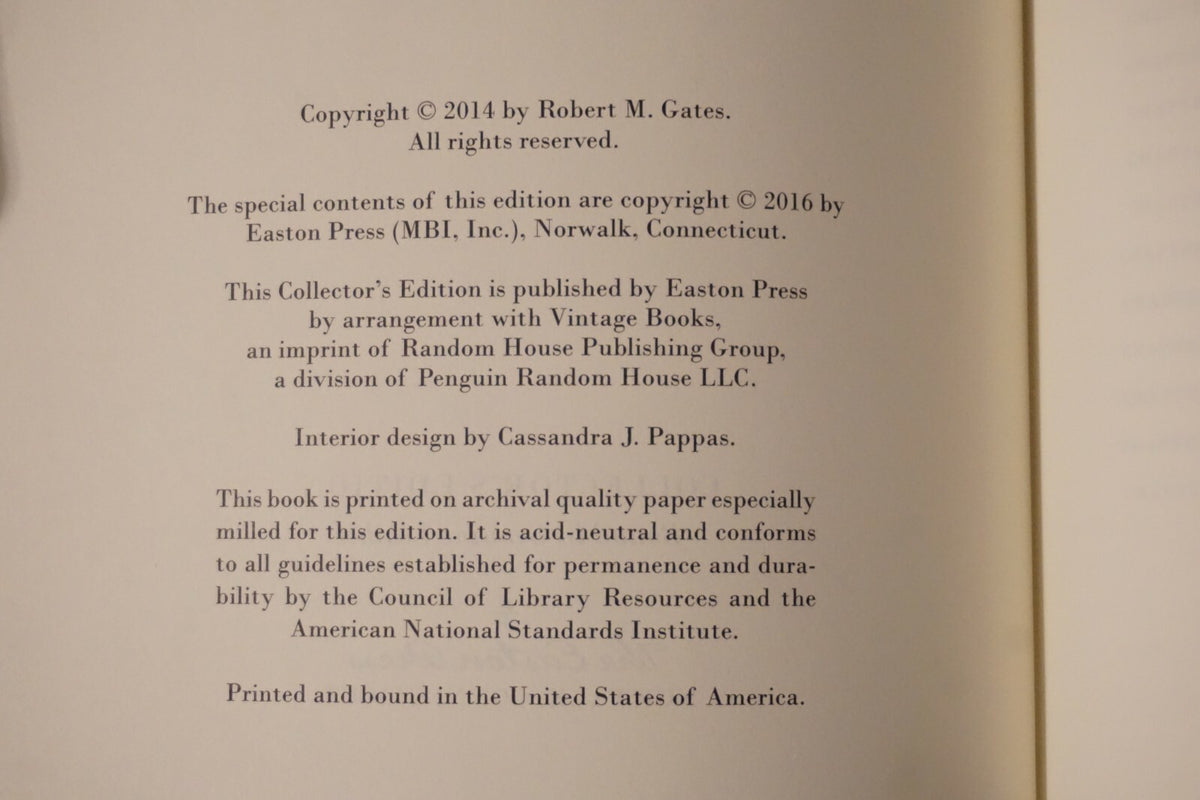 Duty by Robert M. Gates 2014 Easton Press Leatherbound