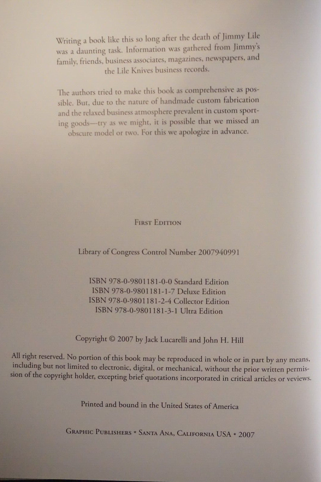 Buy James B. Lile: The Arkansas Knifesmith 2007 1st Edition HC DJ