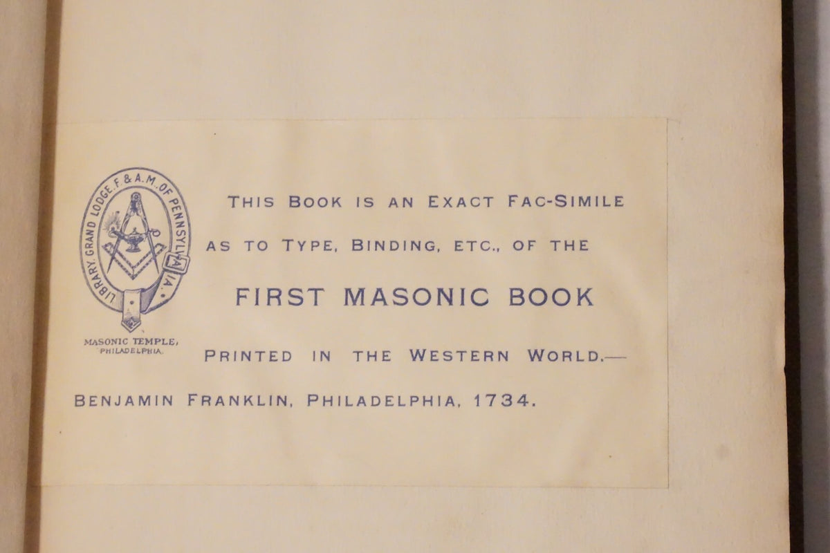 The Constitutions of Freemasons by Grand Lodge of Pennsylvania 1906 Hardcover