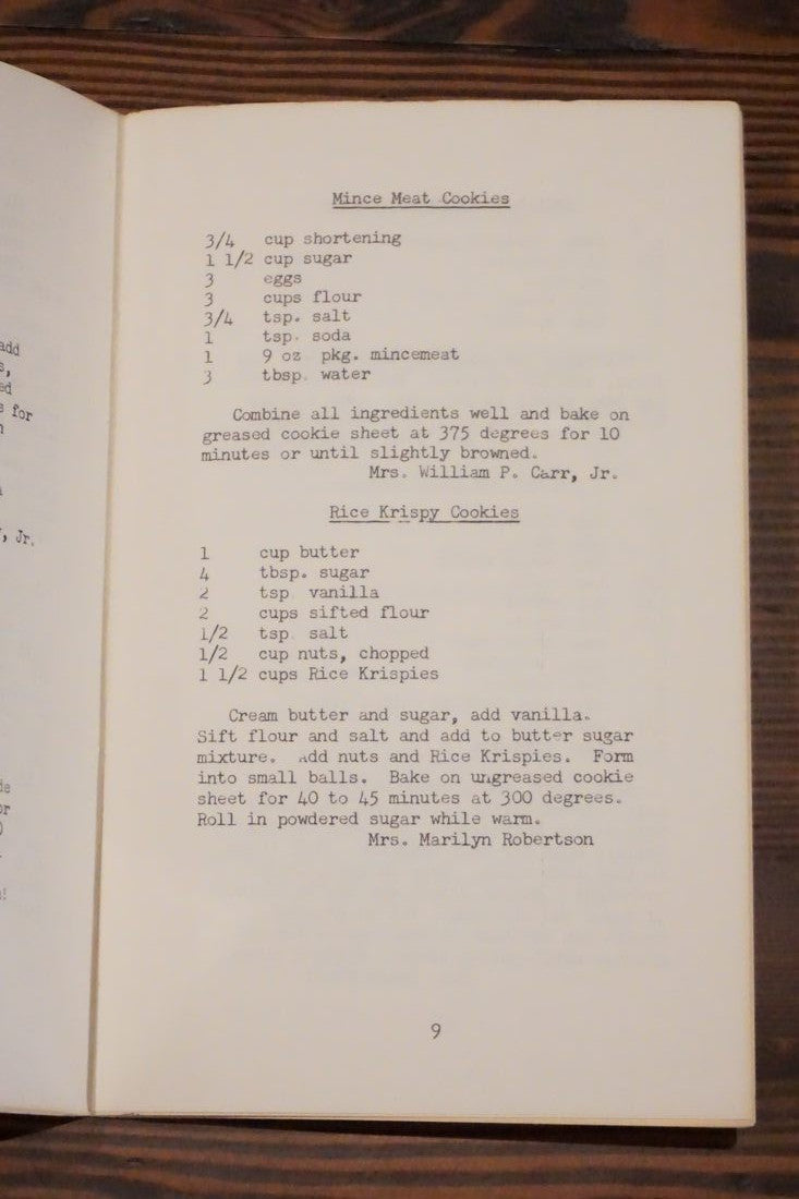 Recipes from The Sound of Music Bazaar 1966 Church Cookbook Staplebound