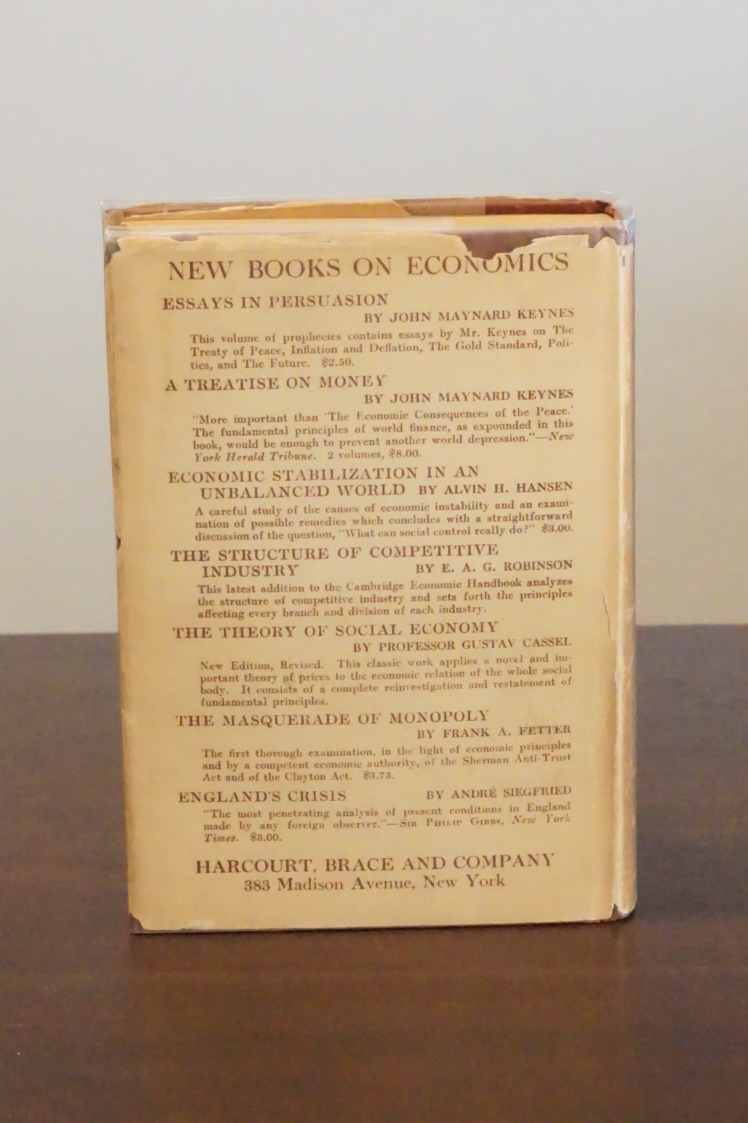 Essays In Persuasion by John Maynard Keynes 1932 HC DJ