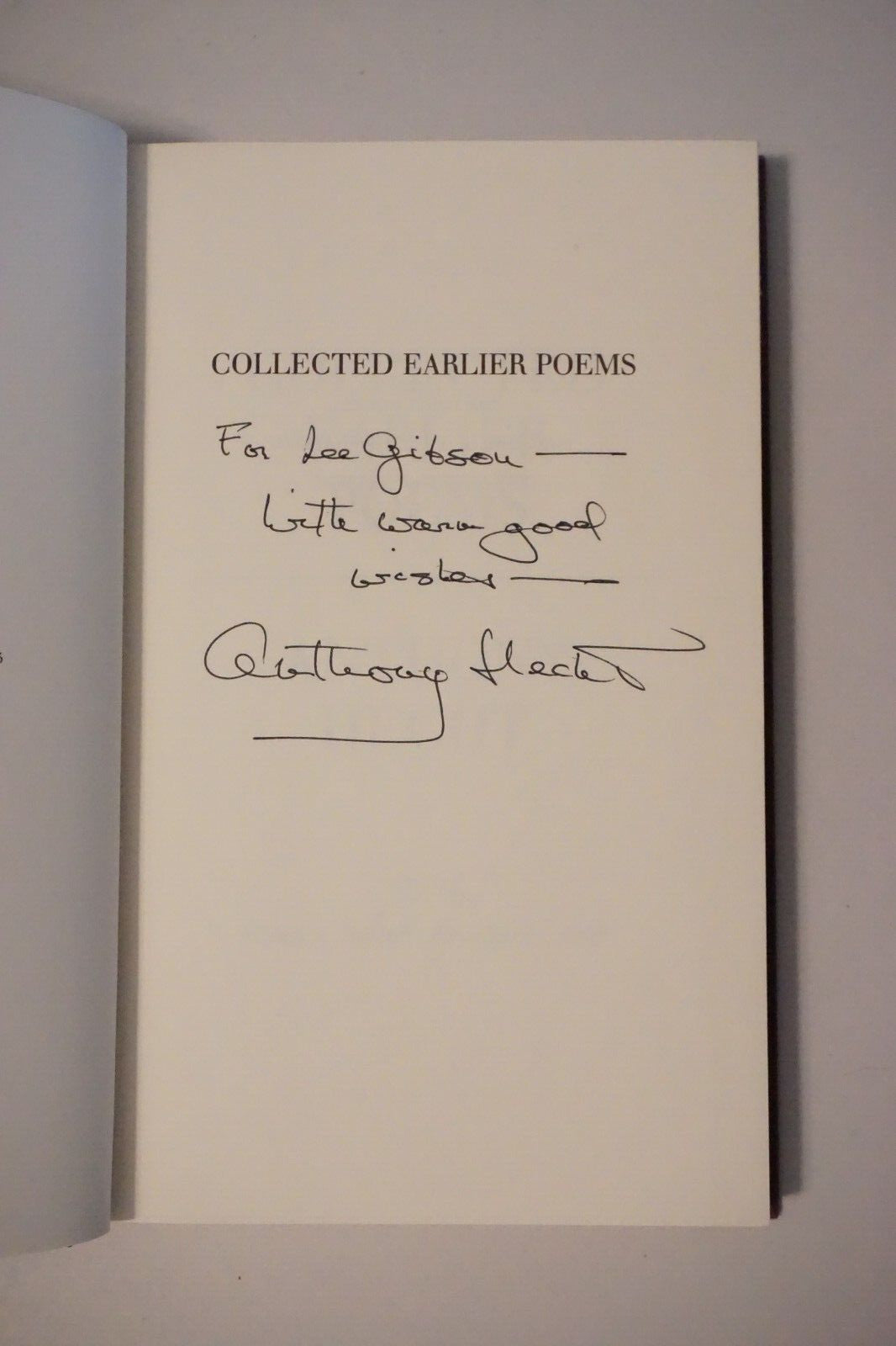 Collected Earlier Poems by Anthony Hecht 1990 Signed 1st Edition HC DJ