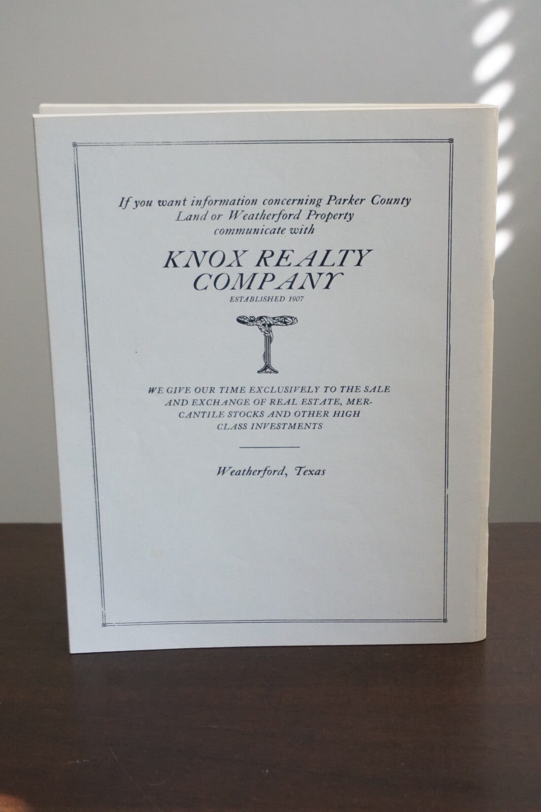 Weatherford, Texas Chamber of Commerce 1920 Annual